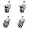 Service Caster 3.5 Inch Gray Polyurethane Swivel 1/2 Inch Stem Caster Total Lock Brake SCC, 2PK SCC-TSTTL20S3514-PPUB-121315-2-S-2 - alternate 1